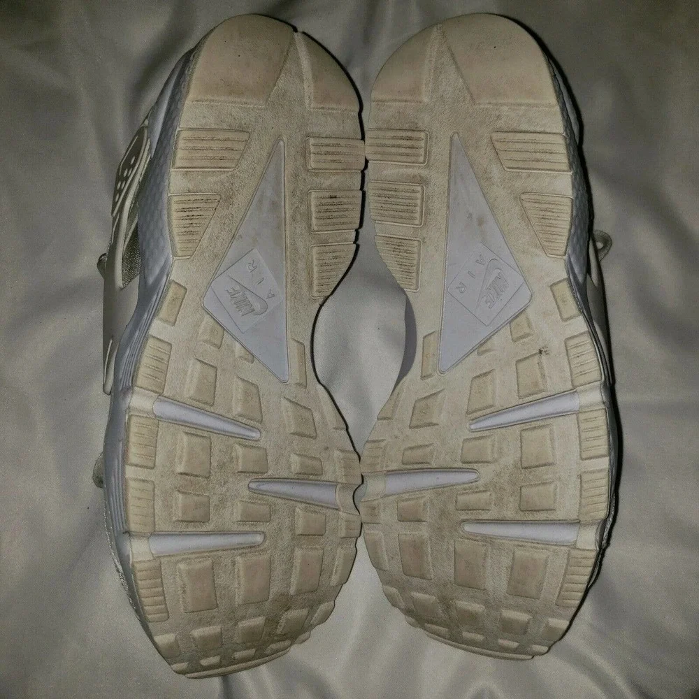 Nike Mens 318429 111 Air Huarache Lace Up Low Top White Sneaker Shoes Size 8‎